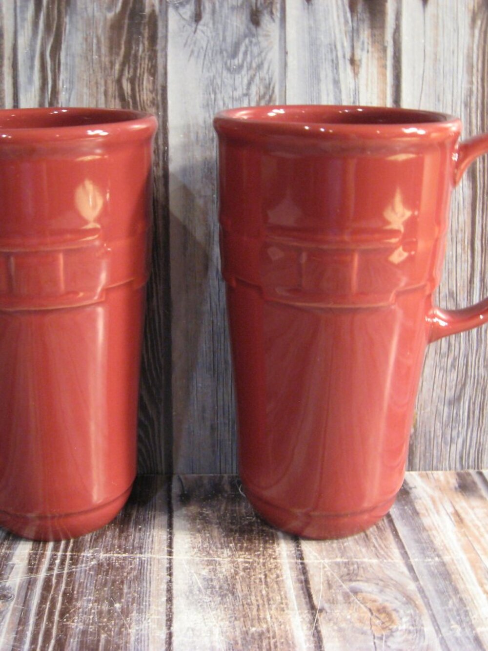 LONGABERGER WOVEN TRADITIONS PAPRIKA TALL MUGS - 2